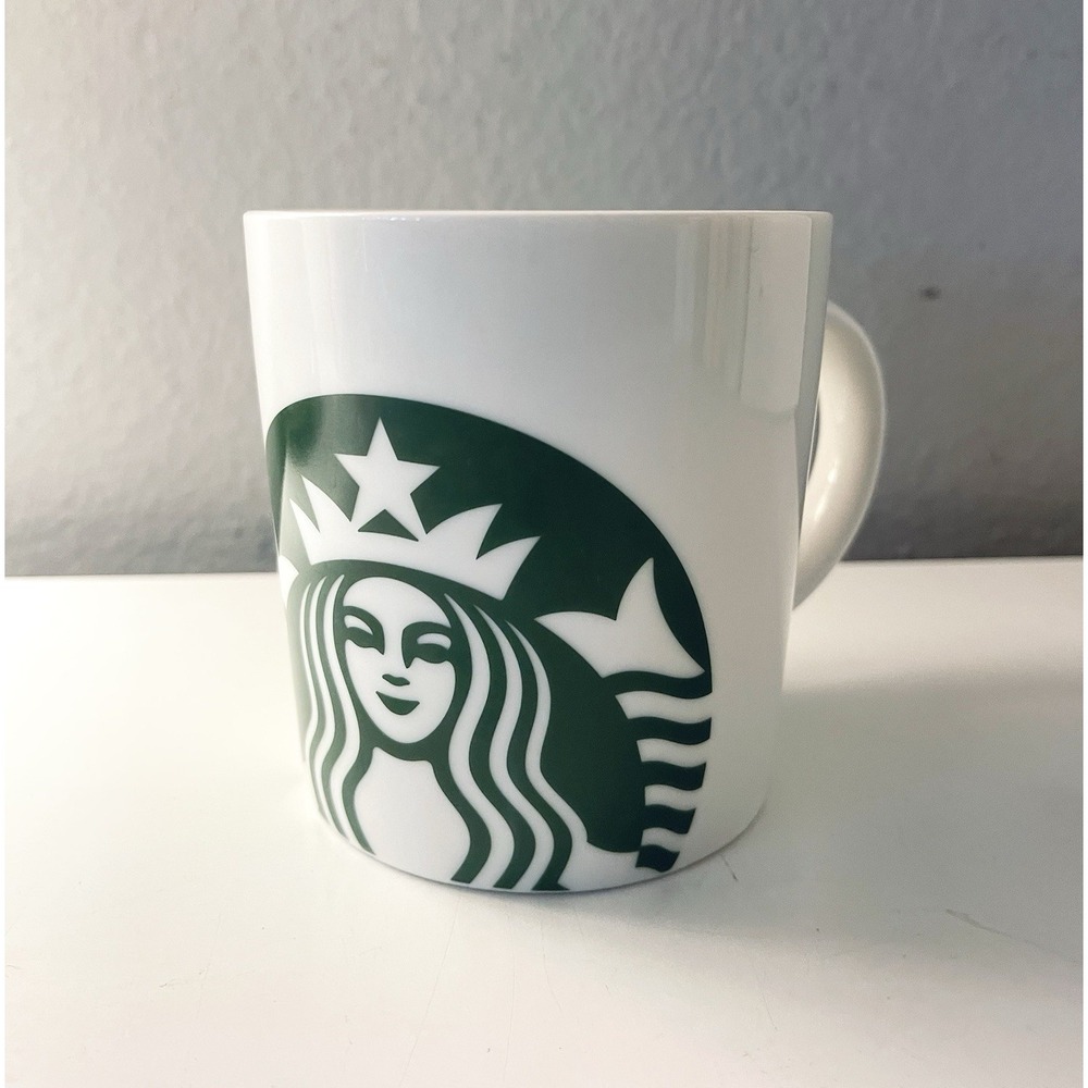 Starbucks Coffee Mug Green Mermaid‎ Logo White Barrel 14 Oz 2017